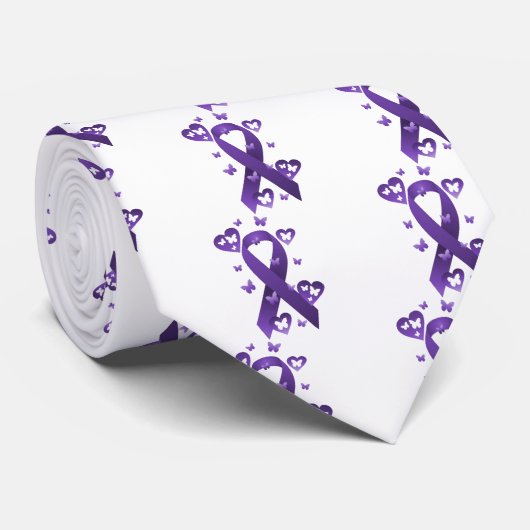 紫色の認識度のリボン ネクタイ (ロール)