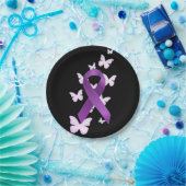 紫色の認識度のリボン ペーパープレート (パーティー)