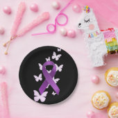 紫色の認識度のリボン ペーパープレート (パーティー)