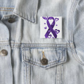 紫色の認識度のリボン 缶バッジ (インサイチュ)