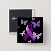 紫色の認識度のリボン 缶バッジ (正面&裏面)