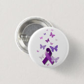 紫色の認識度のリボン 缶バッジ (正面&裏面)