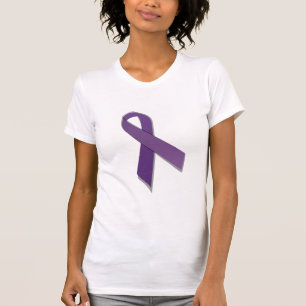 紫色の認識度のリボン Tシャツ