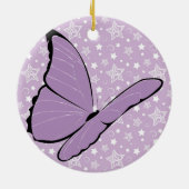 紫色の認識度の蝶 セラミックオーナメント (裏面)