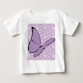 紫色の認識度の蝶 ベビーTシャツ