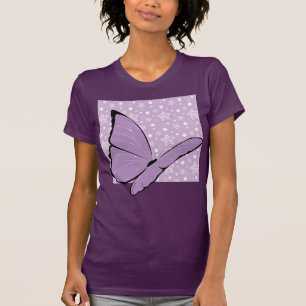 紫色の認識度の蝶 Tシャツ