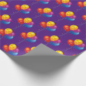 紫色の誕生日バルーンブーケ ラッピングペーパー (角)