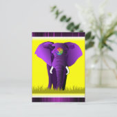 紫色の象のはがき ポストカード (スタンド正面)