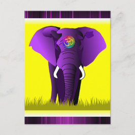 紫色の象のはがき ポストカード