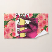 紫色の象のフローラバスルームのタオルセット バスタオルセット (ハンドタオル)