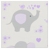 紫色の象のベビーガール ファブリック (クローズアップ)