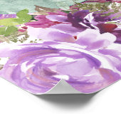 紫色の象の女の子のフローラの赤ちゃんシャワーへようこそ ポスター (角)