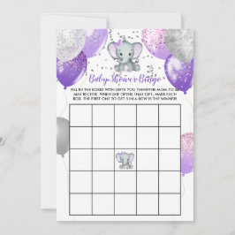 紫色の象の水の色ベビーシャワービンゴ