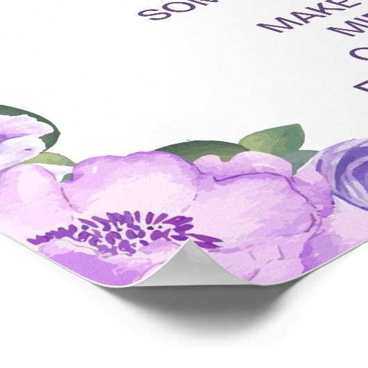 紫色の象の深夜おむつ赤ちゃんシャワーゲーム ポスター (角)