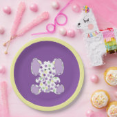 紫色の象の赤ちゃんシャワー ペーパープレート (パーティー)