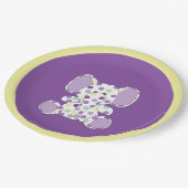 紫色の象の赤ちゃんシャワー ペーパープレート (アングル)