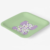 紫色の象の赤ちゃんシャワー ペーパープレート (傾斜あり)