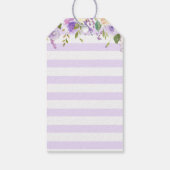 紫色の象の赤ん坊の女の子シャワーのお願い ギフトタグ (裏面)
