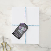 紫色の象サンキューラベル素朴花 ギフトタグ (より糸付き)