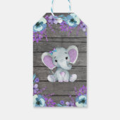紫色の象サンキューラベル素朴花 ギフトタグ (裏面)