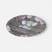 紫色の象プレート4赤ちゃんシャワー、誕生日 ペーパープレート (アングル)