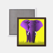 紫色の象磁石 マグネット (正面/裏面)