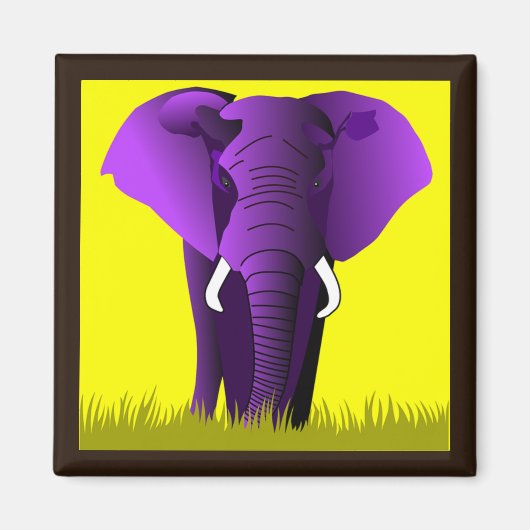 紫色の象磁石 マグネット (正面)