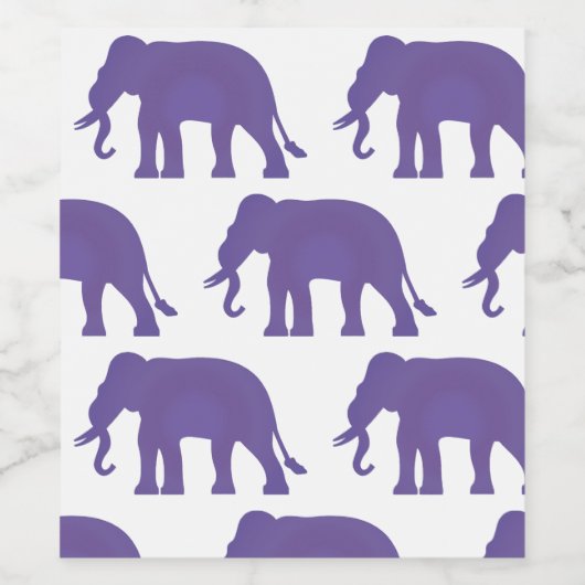 紫色の象 ワインラベル (シングルラベル)