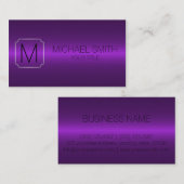 紫色の贅沢なステンレス鋼の金属のモノグラム 名刺 (正面/裏面)