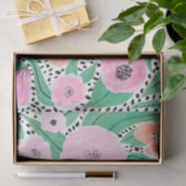 紫色の赤いフローラ水玉模様水の色パターン 薄葉紙 (ギフト)