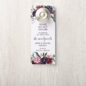 紫色の赤いメイブピンクの水色の花 ドアノブサイン (ノブ)