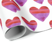 紫色の赤い水の色のハート包装紙 ラッピングペーパー (ロールコーナー)