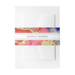 紫色の赤い金ゴールド宝石ト結婚ーン 招待状ベリーバンド