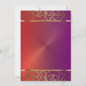 紫色の赤および金ゴールドの休日のパーティの招待状 招待状 (正面)