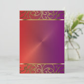 紫色の赤および金ゴールドの休日のパーティの招待状 招待状 (スタンド正面)