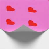 紫色の赤かわいいシンプルハートパターン ラッピングペーパー (角)