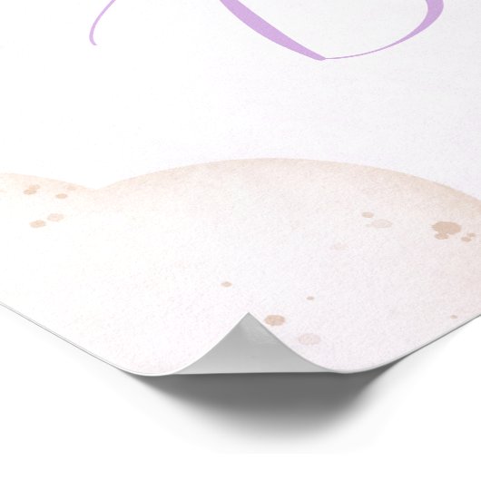 紫色の赤ちゃんシャワー歓迎のサインを心待ちにできる ポスター (角)