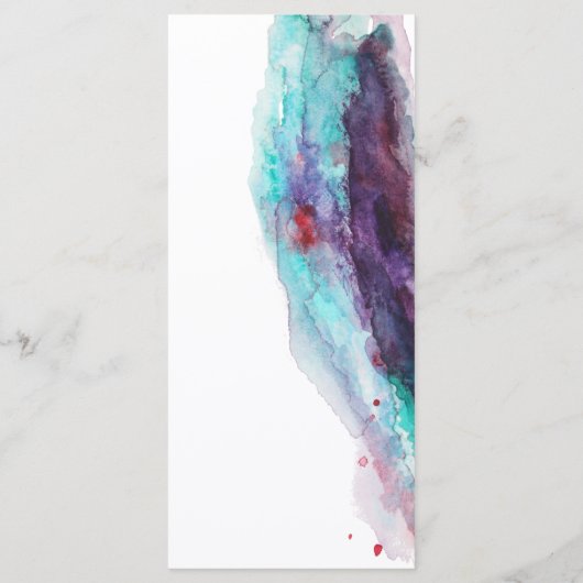 紫色の赤アクアウォーターモダンカラー結婚ズ メニュー (裏面)