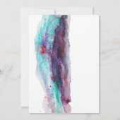 紫色の赤アクア水の色モダン日付を保存 招待状 (裏面)