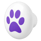 紫色の足のプリントのpawprint セラミックノブ (右)