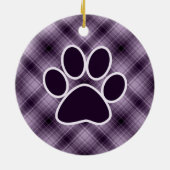 紫色の足のプリント セラミックオーナメント (裏面)