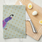 紫色の踊りのウズラの台所皿タオル キッチンタオル (四つ折り)