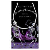 紫色の踊り骨格ハロウィンゴシック結婚ズ スモールペーパーバッグ (裏面)