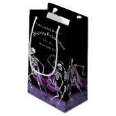 紫色の踊り骨格ハロウィンゴシック結婚ズ スモールペーパーバッグ (裏面アングル)
