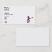 紫色の車椅子の女の子のバスケットボール 名刺 (正面/裏面)