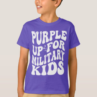 紫色の軍隊の子供の軍隊 Tシャツ