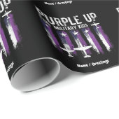 紫色の軍隊キッズフラグあなたのサポートを表示 ラッピングペーパー (ロールコーナー)