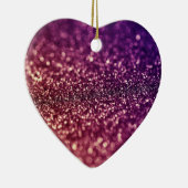 紫色の輝きのグリッターのハートのクリスマスのオーナメント セラミックオーナメント (右)