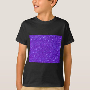 紫色の輝きのグリッターはあなた専有物をカスタム設計します Tシャツ