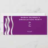 紫色の輝きの卒業パーティー 招待状 (裏面)